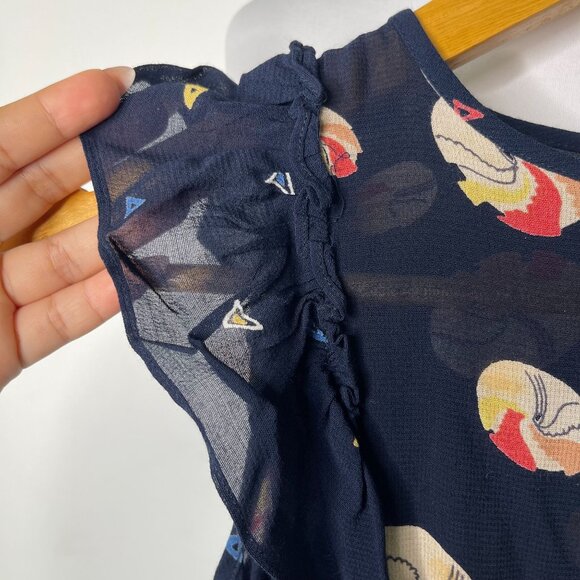 Stella Mc Cartney Kid's Blue Ruffle Geometric Printed Dress Size 8 Years - Picture 6 of 7